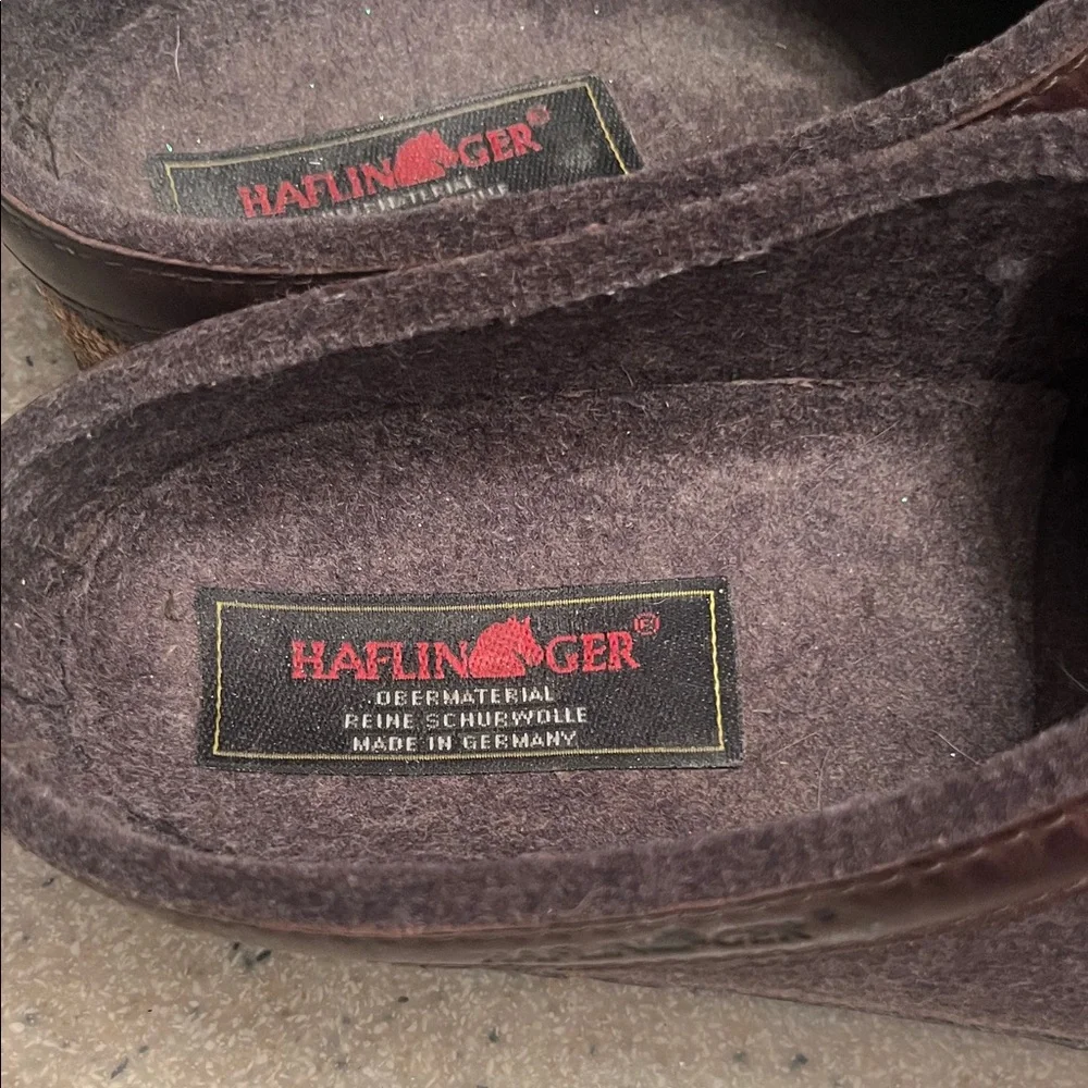 Haflinger Smoky Brown with leather Trim Wool Slip-On Clogs Unisex size 39